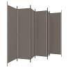 6-Panel Anthracite Room Divider - 300x220 cm Fabric