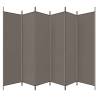 6-Panel Anthracite Room Divider - 300x220 cm Fabric