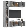 7 Piece TV Cabinet Set - Concrete Grey Engineered Wood