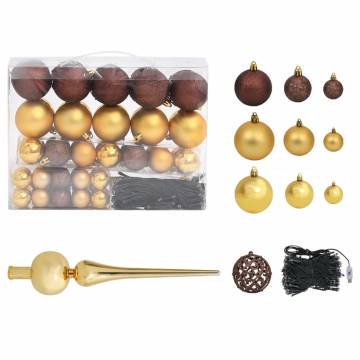 Nordmann Fir 180cm Artificial Christmas Tree & LED Ball Set