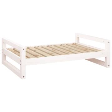 Stylish Dog Bed in White - Solid Pine Wood 95.5x65.5x28 cm