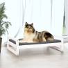 Stylish Dog Bed in White - Solid Pine Wood 95.5x65.5x28 cm