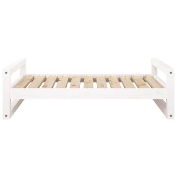 Stylish Dog Bed in White - Solid Pine Wood 95.5x65.5x28 cm