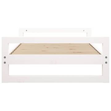 Stylish Dog Bed in White - Solid Pine Wood 95.5x65.5x28 cm