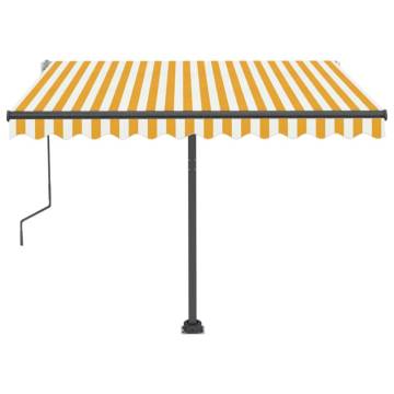 Freestanding Manual Retractable Awning 300x250 cm - Yellow/White