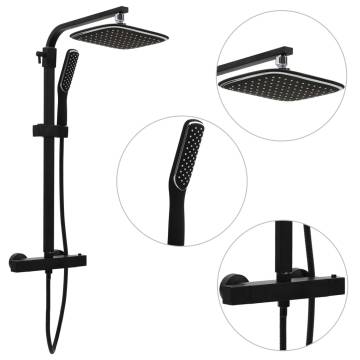 Luxurious Dual Head Shower Set - Black Mixer & Hose