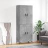 Highboard Concrete Grey 69.5x34x180 cm Engineered Wood Colour concrete grey Quantity in Package 1 Model 2 wood doors 