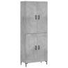 Stylish Highboard in Concrete Grey - 69.5x34x180 cm