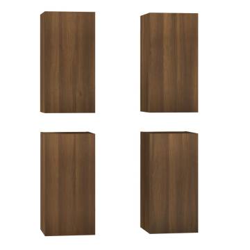 Stylish Brown Oak TV Cabinets - 4 pcs, 30.5x30x60 cm