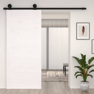 Barn Door White 90x1.8m Solid Pine - Space-Saving Design