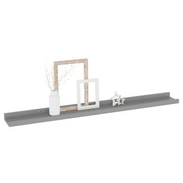 Grey Wall Shelves - 4 pcs | 80x9x3 cm | Hipomarket UK