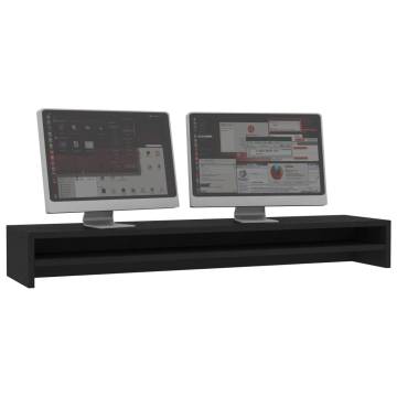 Monitor Stand Black - Ergonomic Desk Organizer 100x24x13 cm