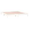 LED Bed Frame White 150x200 cm King Size - Solid Wood