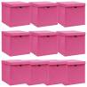 Storage Boxes with Lids 10 pcs Pink 32x32x32 cm Fabric Colour pink with lids Quantity in Package 10 Number of 1 