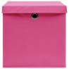 10 Pcs Pink Storage Boxes with Lids - 32x32x32 cm | Hipo Market