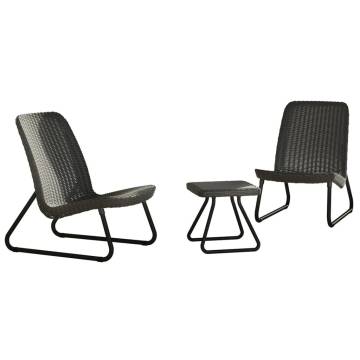 Keter 3-Piece Rio Graphite Patio Furniture Set | Hipomarket