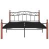 Stylish Black Metal & Oak Bed Frame 140x200 cm | HipoMarket