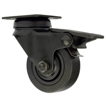 Mac Lean Swivel Caster Wheel with Brake 50 mm - 4 pcs Black