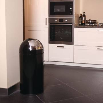 EKO 40L Black Waste Bin with Push Lid | Hipomarket