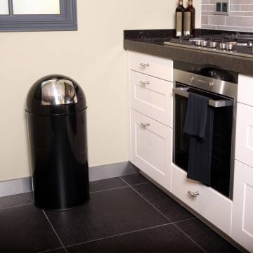 EKO 40L Black Waste Bin with Push Lid | Hipomarket