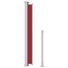 Patio Retractable Side Awning 220x500 cm - Red | HipoMarket