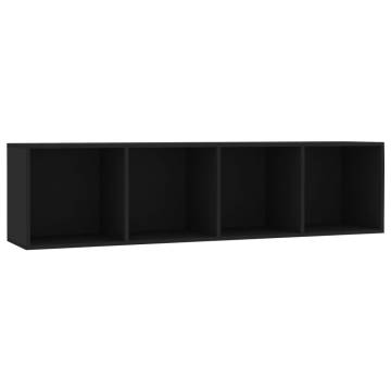 Stylish Black Book Cabinet/TV Cabinet - 143x30x36 cm