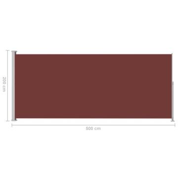 Patio Retractable Side Awning 200x500 cm - Brown | HipoMarket