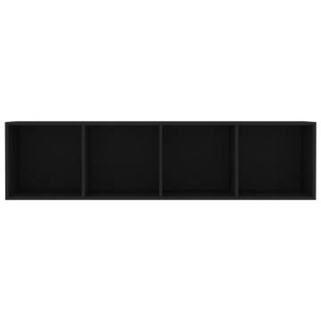 Stylish Black Book Cabinet/TV Cabinet - 143x30x36 cm