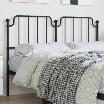 Stylish Black Metal Headboard 135 cm - Robust & Elegant