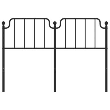 Stylish Black Metal Headboard 135 cm - Robust & Elegant