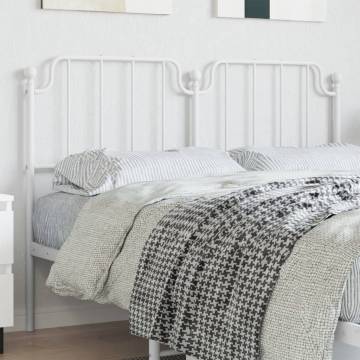 Stylish Metal Headboard in White - 160 cm | HipoMarket