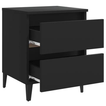 Stylish Black Bed Cabinet 40x35x50 cm - HipoMarket