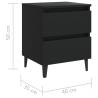 Stylish Black Bed Cabinet 40x35x50 cm - HipoMarket