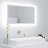 Stylish LED Bathroom Mirror - White 80x8.5x37 cm