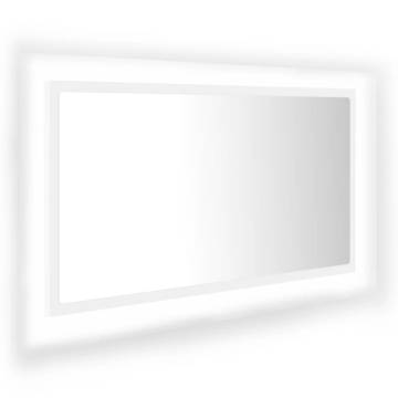 Stylish LED Bathroom Mirror - White 80x8.5x37 cm