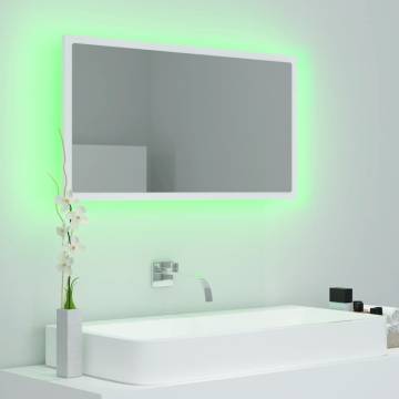 Stylish LED Bathroom Mirror - White 80x8.5x37 cm