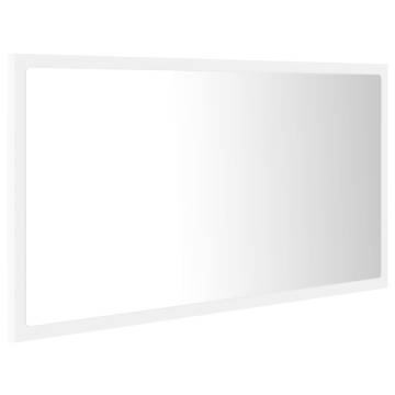 Stylish LED Bathroom Mirror - White 80x8.5x37 cm