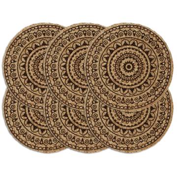 Handmade Dark Brown Jute Placemats - 6 PCS | Hipomarket