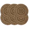 Placemats 6 pcs Dark Brown 38 cm Round Jute Colour dark brown Quantity in Package 6 Material jute 