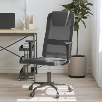 Comfortable Grey and Black Mesh Office Chair - Hipomarket