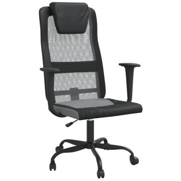 Comfortable Grey and Black Mesh Office Chair - Hipomarket