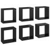 Wall Cube Shelves Set - High Gloss Black - 6 pcs | HipoMarket