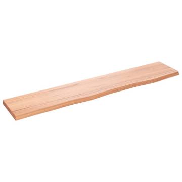 Wall Shelf Light Brown - Solid Oak Wood, 100x20 cm | Hipo Market