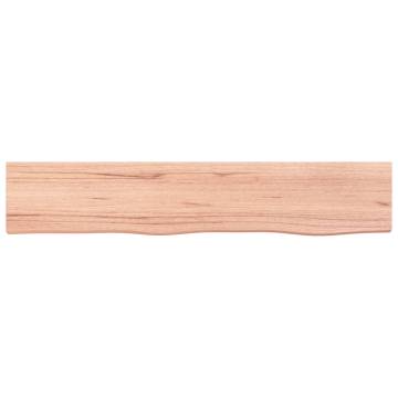 Wall Shelf Light Brown - Solid Oak Wood, 100x20 cm | Hipo Market