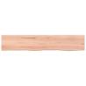 Wall Shelf Light Brown - Solid Oak Wood, 100x20 cm | Hipo Market