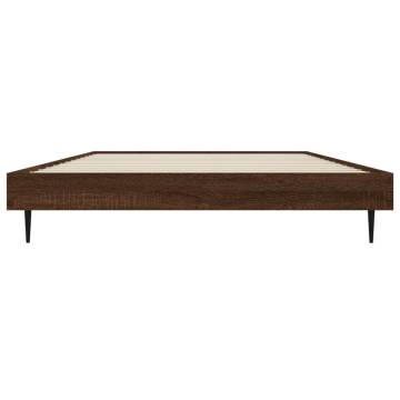 Brown Oak Bed Frame 90x200 cm - Durable Engineered Wood