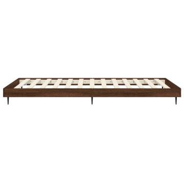 Brown Oak Bed Frame 90x200 cm - Durable Engineered Wood