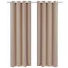 Blackout Curtains 135x175 cm Cream - 2 pcs with Eyelets