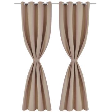 Blackout Curtains 135x175 cm Cream - 2 pcs with Eyelets