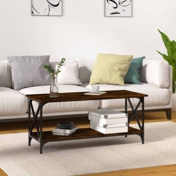 Elegant Smoked Oak Coffee Table - 100x45 cm | Hipomarket